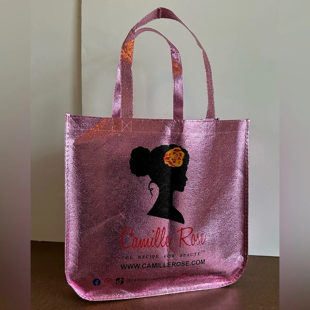 Camille Rose Pink Large Reusable Tote Gift Grocery Bag Swag New Without Tags